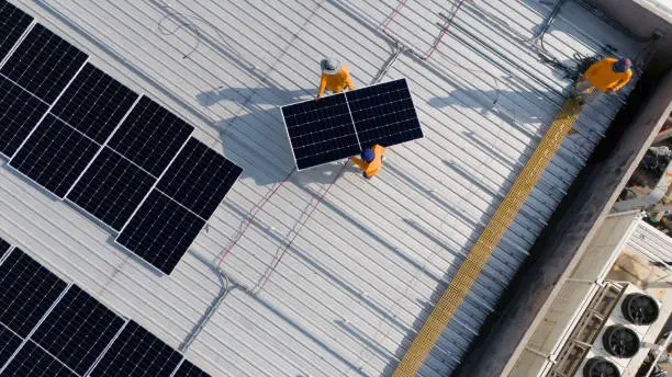 Drone installation of solar panels